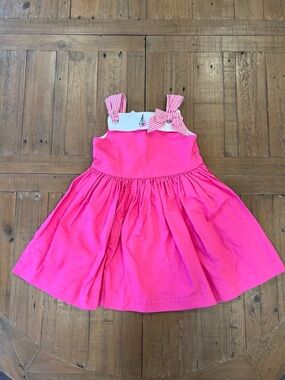 Janie and jack sail away sailboat bow dress pink 3T 2011 release nautical preppy
